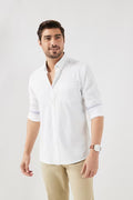 Solid Cotton Slim Fit Men's Casual Wear Shirt